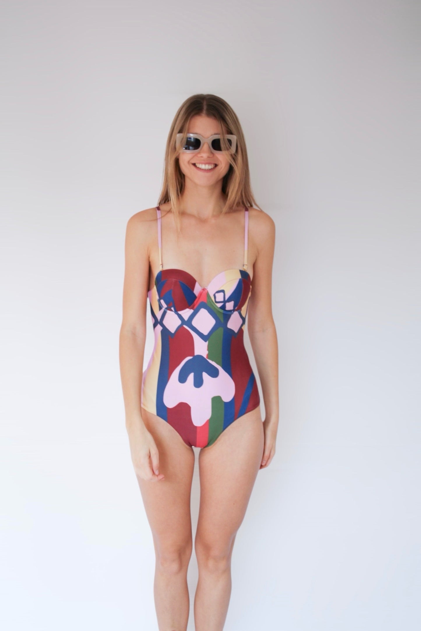 Cherry Brandy Bustier One-Piece · Perfect Sculpting Fit