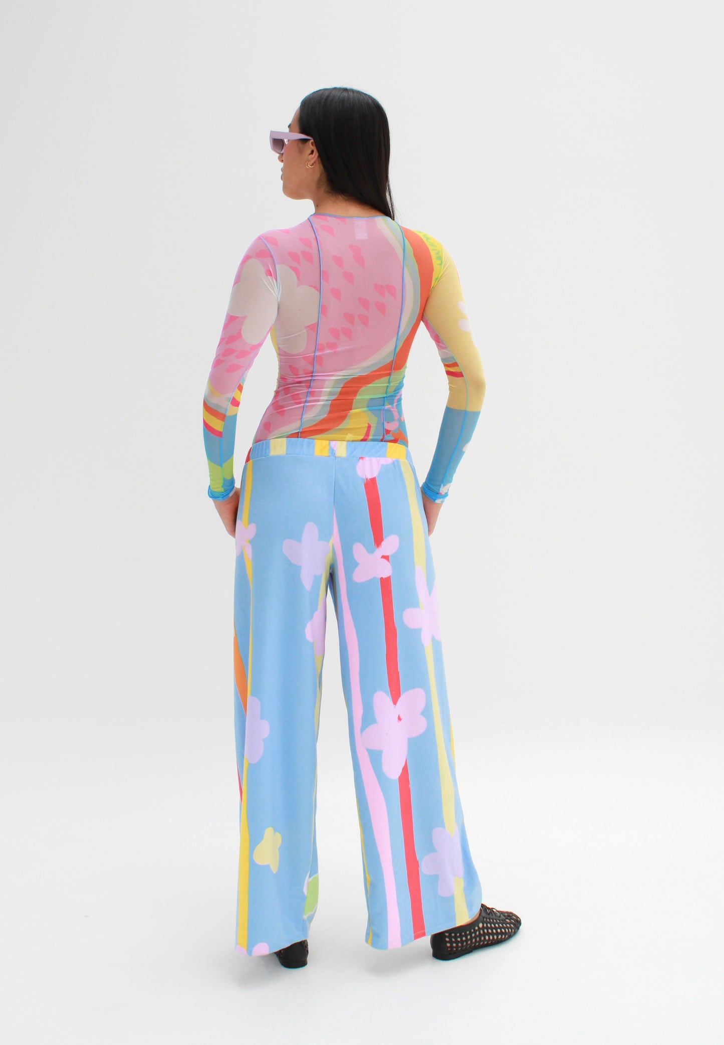TEDDY VELVET WIDE-LEG PANTS