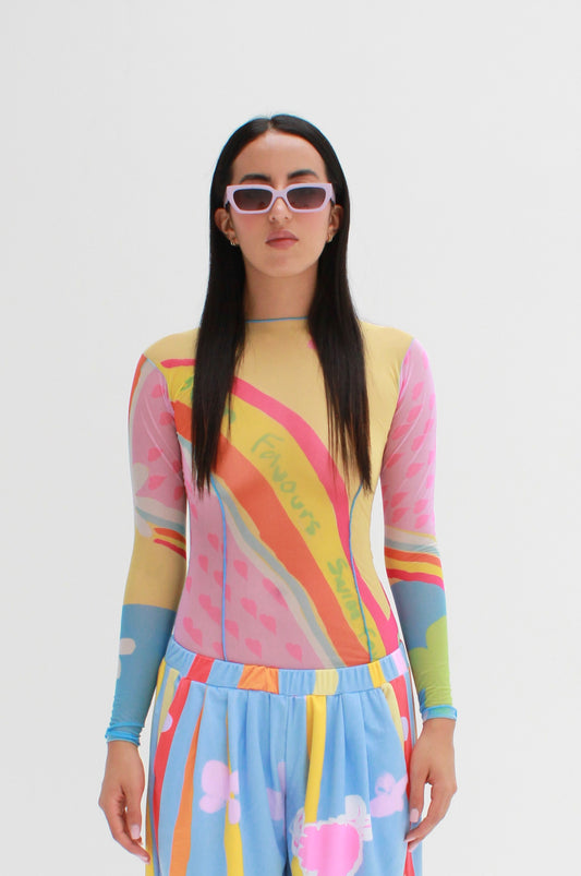 MESH COTTON BLOUSE