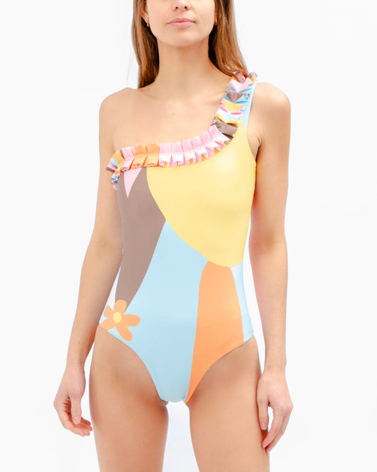 Nova Terracotta One-Piece · Fluid, body-moving silhouette